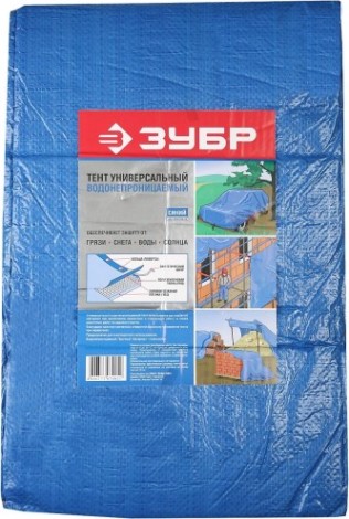 Тент ЗУБР МАСТЕР 75 г/м2, с люверсами, водонепроницаемый, 3м х 5м [12550-03-05]