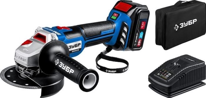Угловая шлифмашина аккумуляторная ЗУБР AB-125-41 бесщеточная Профессионал