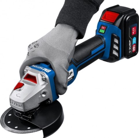 Угловая шлифмашина аккумуляторная ЗУБР AB-125-42 Профессионал