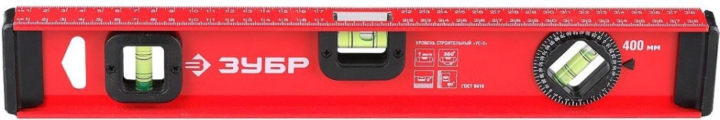 Уровень строительный ЗУБР Двутавр 400 мм, с профилем [4-34583-040_z01]
