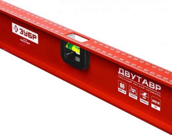 Уровень строительный ЗУБР Двутавр 600 мм, с профилем [4-34583-060_z01]
