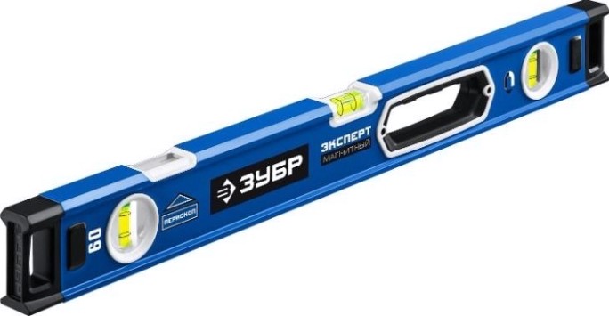 Уровень строительный ЗУБР Эксперт магнитный 600 мм с зеркальным глазком [34572-060]